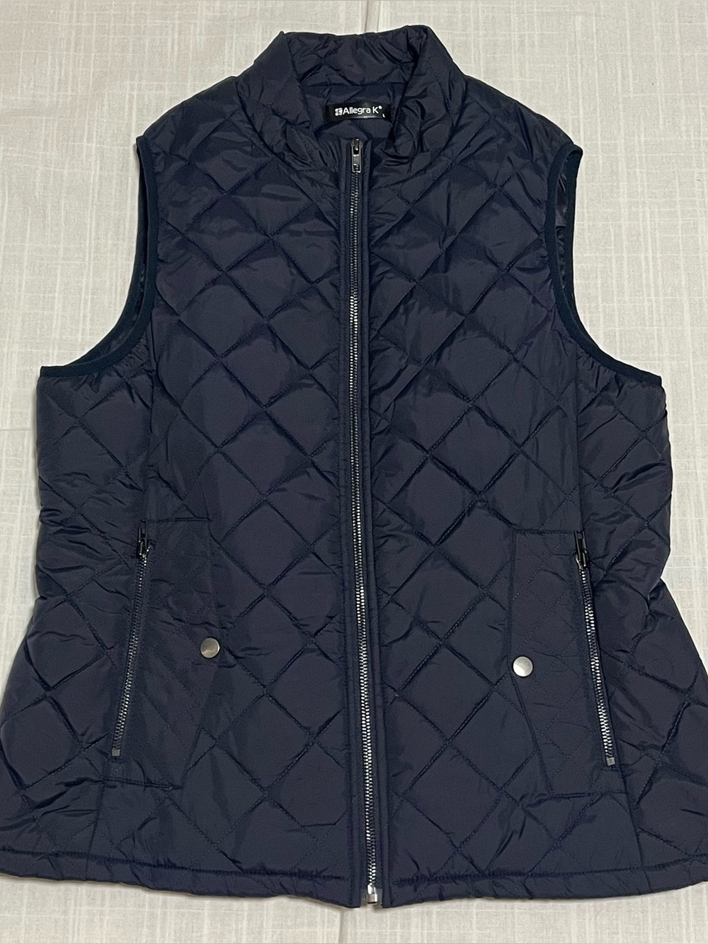 Allegra K Quilted Zipper Vest